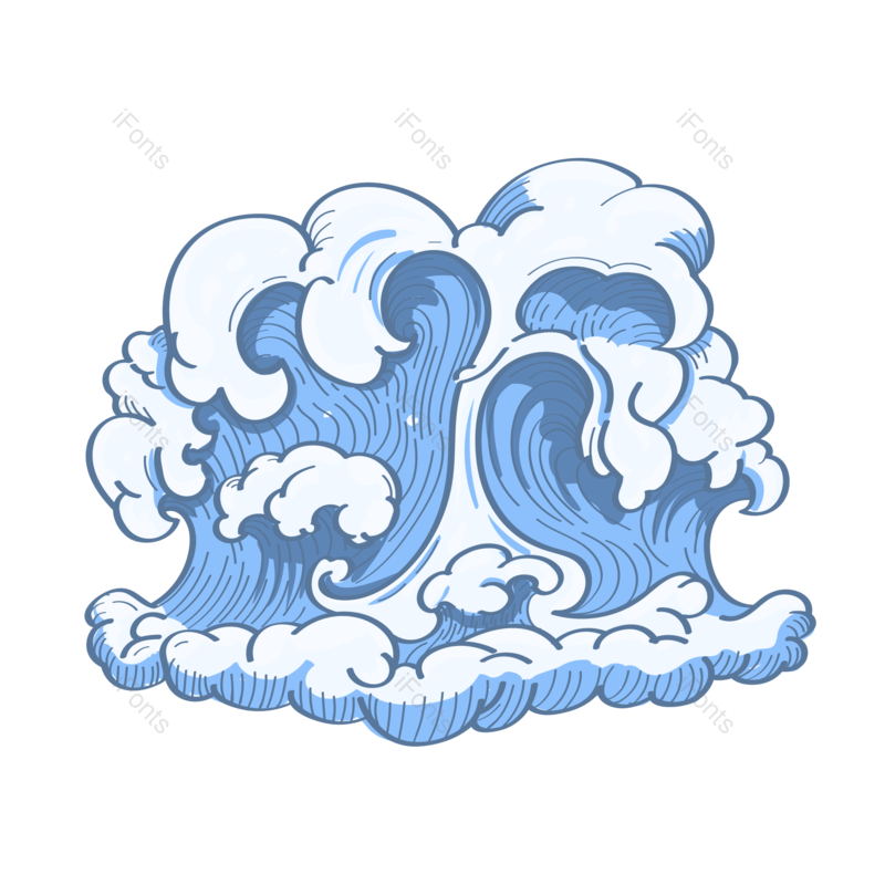 波纹图片,波浪元素,手绘浪花PNG,海浪免抠素材